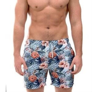 Franks Australia Maui Natural Swim Floral Shorts - Size Small